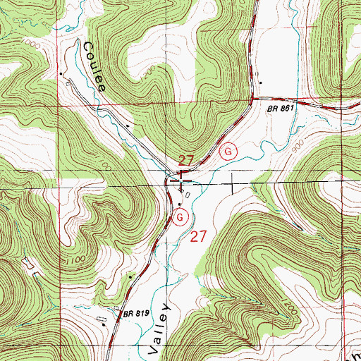 Topographic Map of Pinkish Coulee, WI