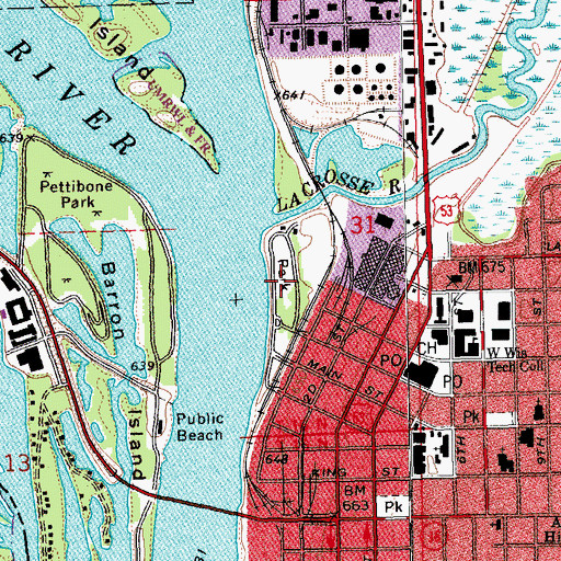 Topographic Map of Riverside Park, WI