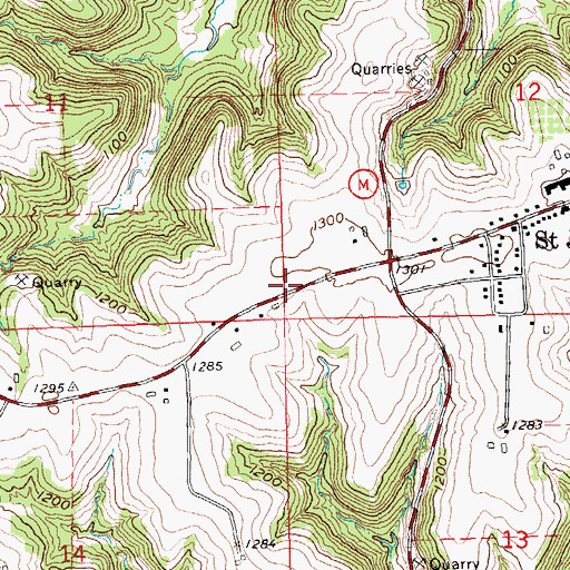 Topographic Map of Saint Joseph School (historical), WI