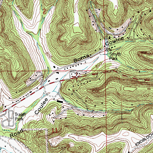 Topographic Map of Saint Josephs Church, WI