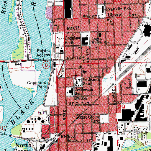 Topographic Map of Saint Lukes United Methodist Church, WI