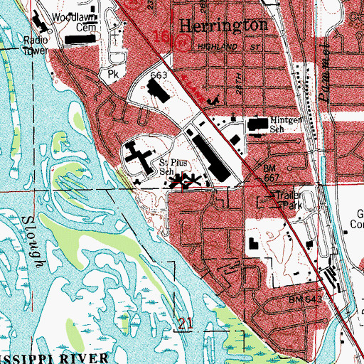 Topographic Map of Saint Pius X Catholic Church, WI