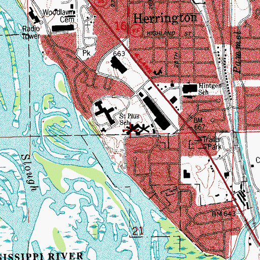 Topographic Map of Saint Pius X Catholic School, WI