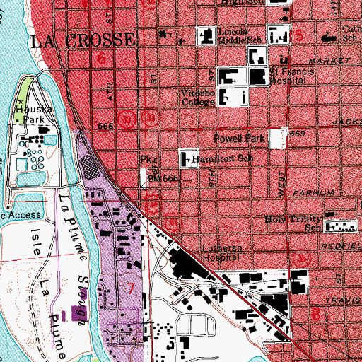 Topographic Map of Salzar Square, WI