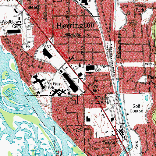 Topographic Map of Shelby Mall Shopping Center, WI