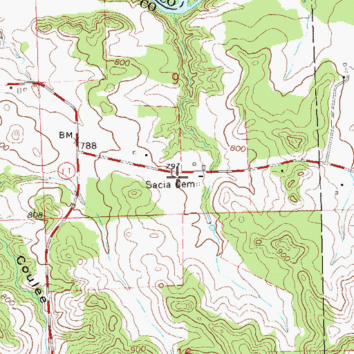 Topographic Map of Stevenstown School (historical), WI