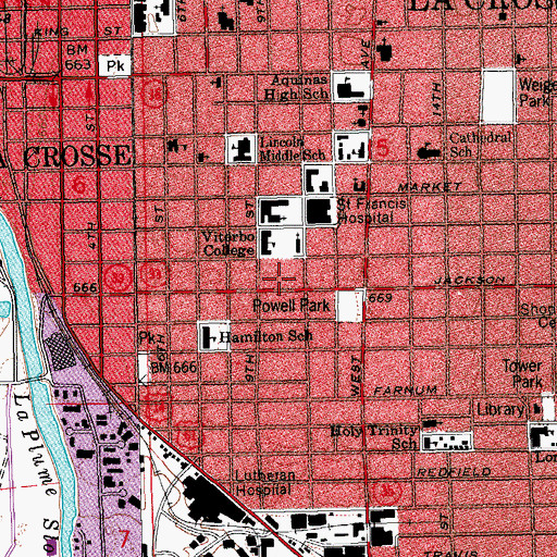 Topographic Map of Todd Wehr Memorial Library, WI