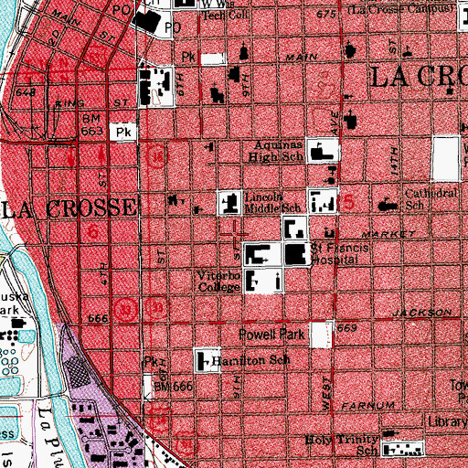 Topographic Map of Treacy House, WI