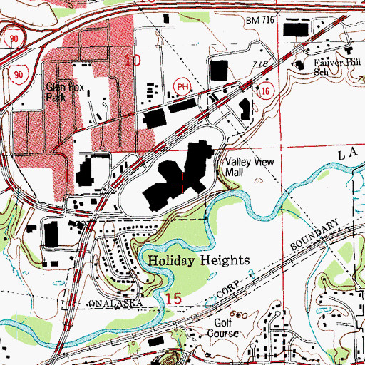 Topographic Map of Valley View Mall Shopping Center, WI