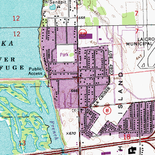 Topographic Map of Upper French Island School (historical), WI