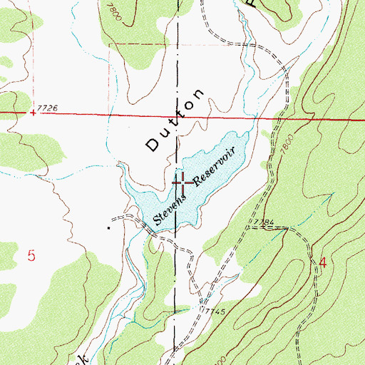 Topographic Map of Stevens Reservoir, CO