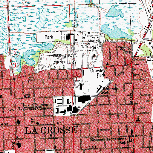 Topographic Map of White Hall, WI