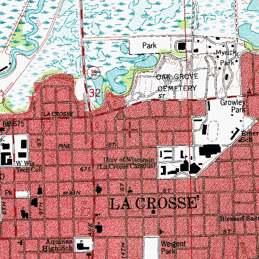 Topographic Map of Whitney Center, WI