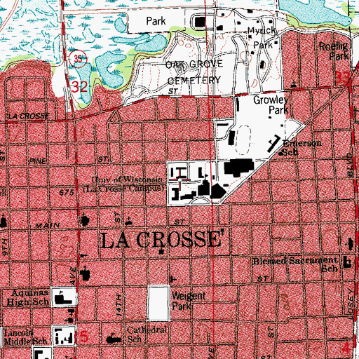 Topographic Map of Wilder Hall, WI