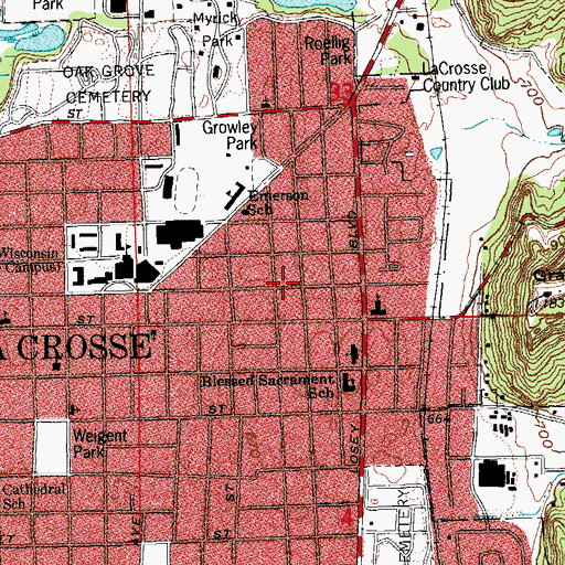 Topographic Map of Wing Communications Center, WI