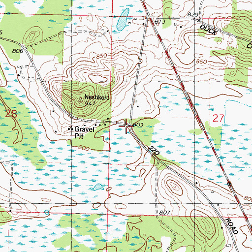 Topographic Map of School Number 2 (historical), WI