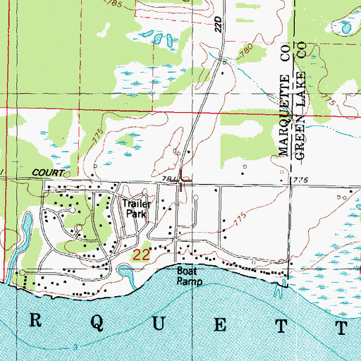 Topographic Map of School Number 6 (historical), WI