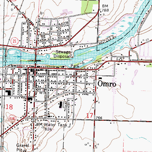 Topographic Map of Carter Memorial Library, WI