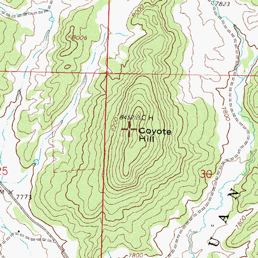 Topographic Map of Coyote Hill, CO