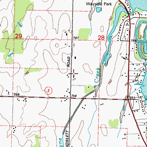 Topographic Map of Howlett School (historical), WI
