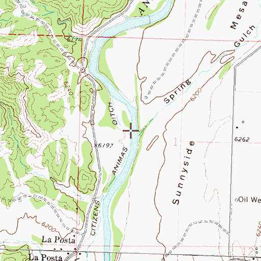 Topographic Map of Spring Gulch, CO