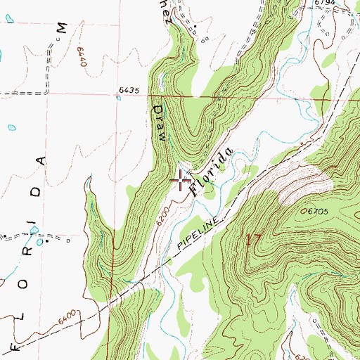 Topographic Map of Sanchez Draw, CO