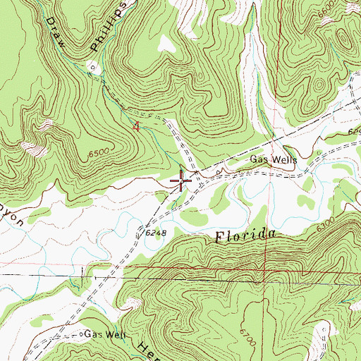 Topographic Map of Phillips Canyon, CO