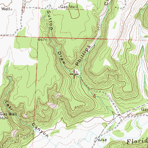 Topographic Map of Sutton Draw, CO