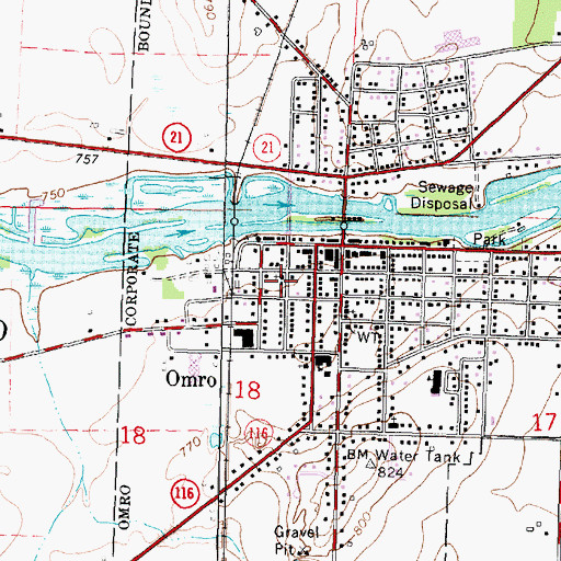 Topographic Map of Saint Lukes Evangelical Lutheran Church, WI