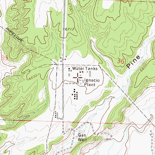 Topographic Map of Ignacio Plant, CO