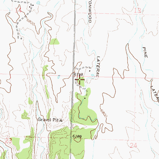 Topographic Map of Cottonwood Lateral, CO