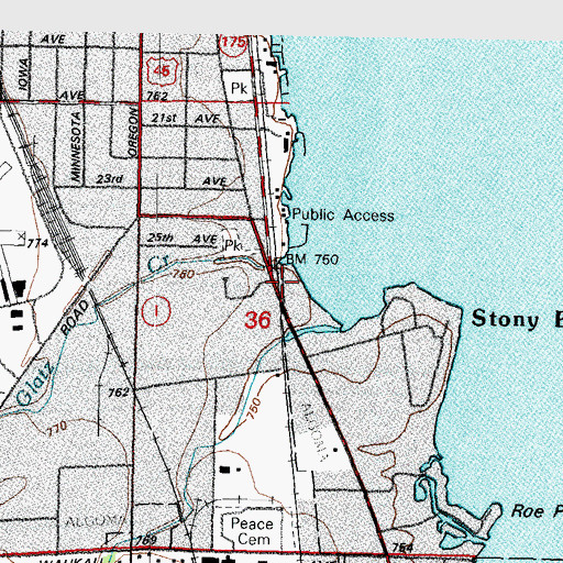 Topographic Map of Twenty-Fourth Avenue Boat Ramp, WI