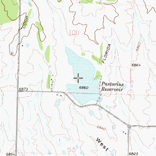 Topographic Map of Pastorius Reservoir, CO