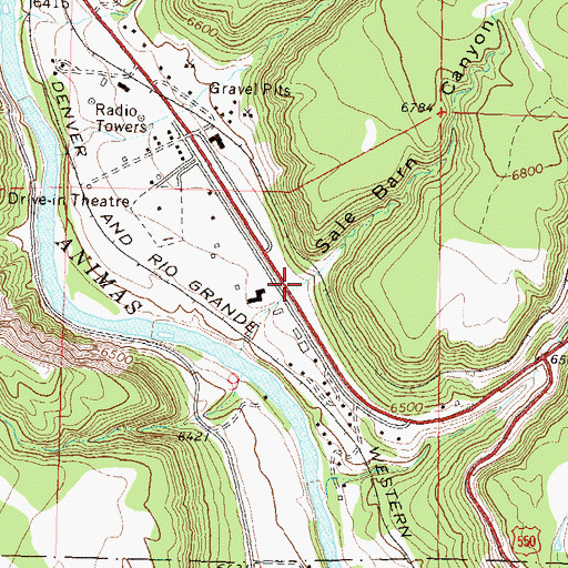 Topographic Map of Sale Barn Canyon, CO