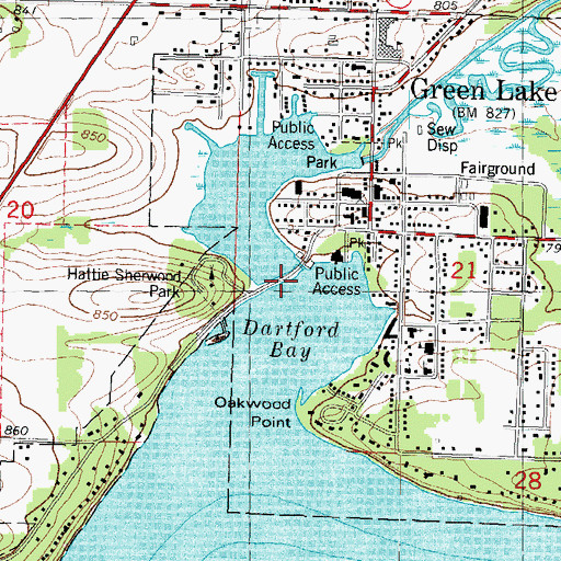 Topographic Map of Dartford Mill Pond, WI