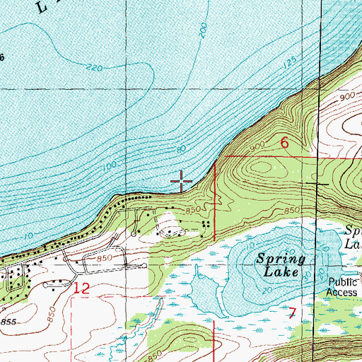 Topographic Map of Dickinsons Bay, WI