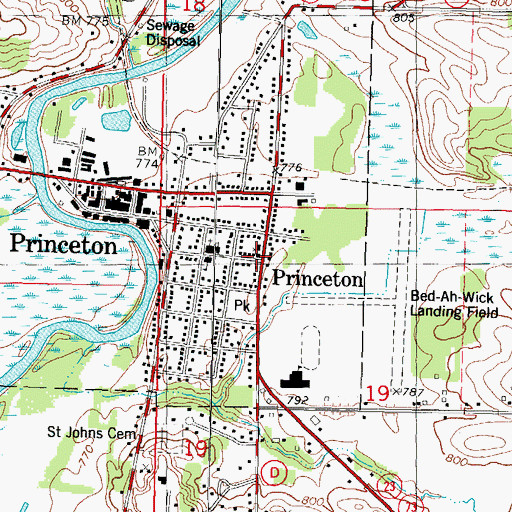 Topographic Map of Emmanuel United Methodist Church, WI