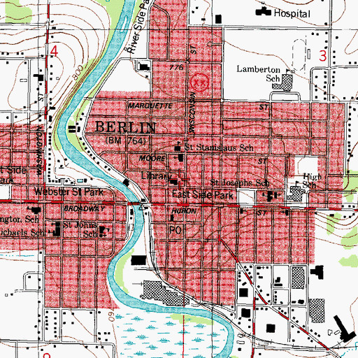 Topographic Map of First Methodist Episcopal Church (historical), WI