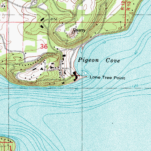 Topographic Map of Green Lake Conference Center, WI