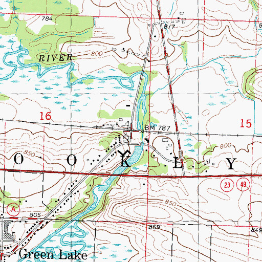 Topographic Map of Green Lake Station (historical), WI