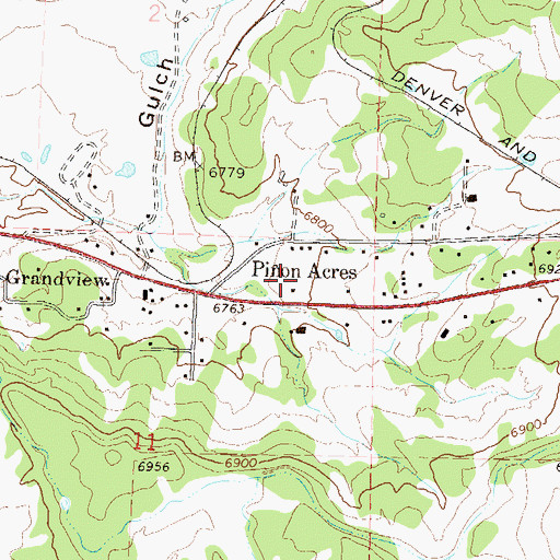Topographic Map of Pion Acres, CO