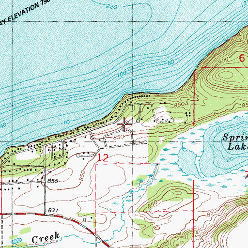 Topographic Map of Lakewood Estates, WI