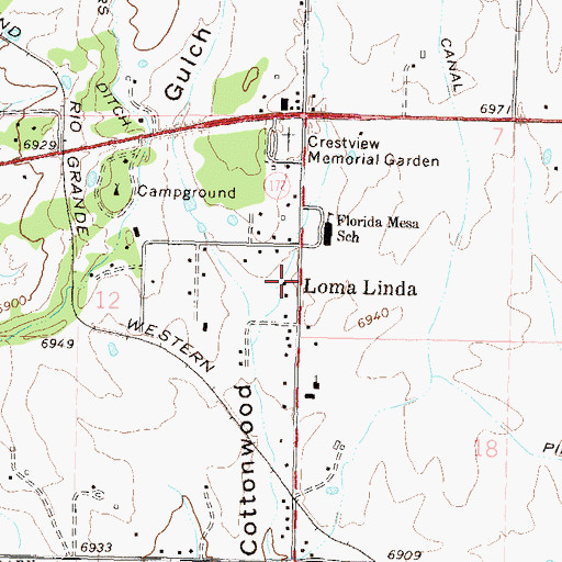 Topographic Map of Loma Linda, CO