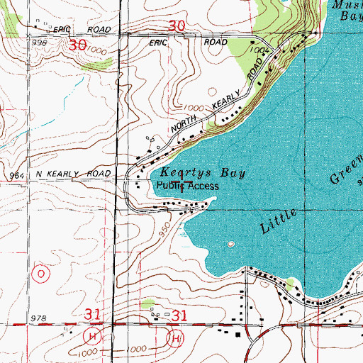 Topographic Map of Muskie Bay, WI