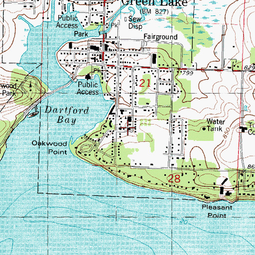 Topographic Map of Our Lady of the Lake Catholic Church, WI