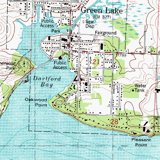 Topographic Map of Peace Evangelical Lutheran Church, WI