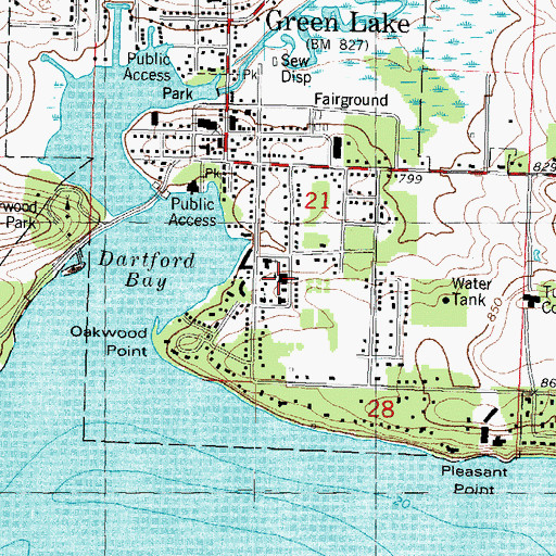 Topographic Map of Peace Lutheran School, WI