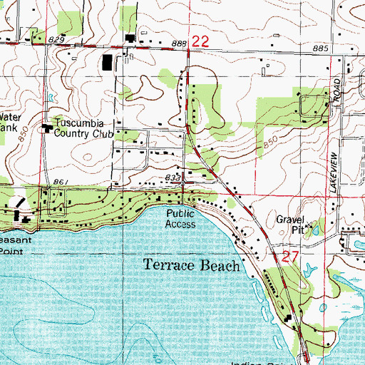 Topographic Map of Pleasant Point, WI