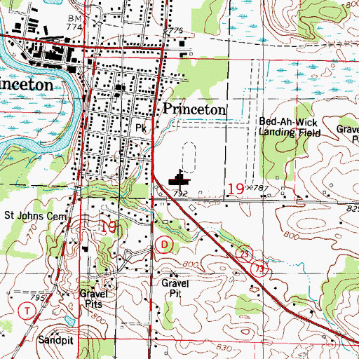 Topographic Map of Princeton School, WI