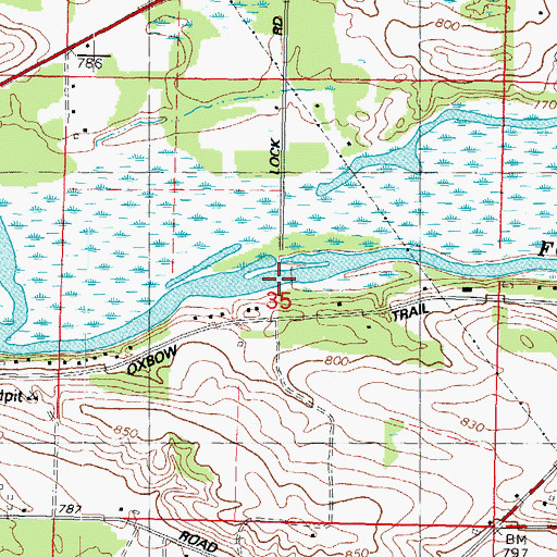 Topographic Map of Princeton Lock (historical), WI